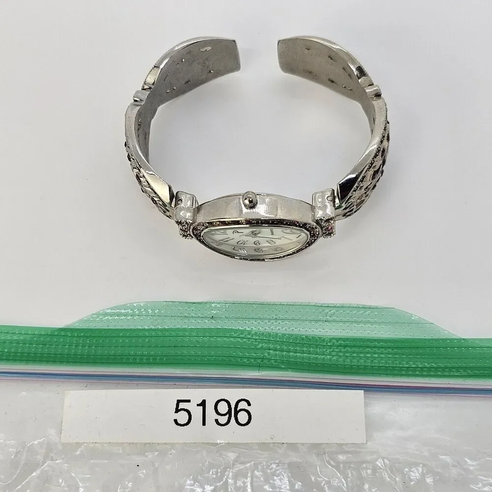 24MM Women's Open Cuff Watch White Dial Multicolor‎ Band 5.75